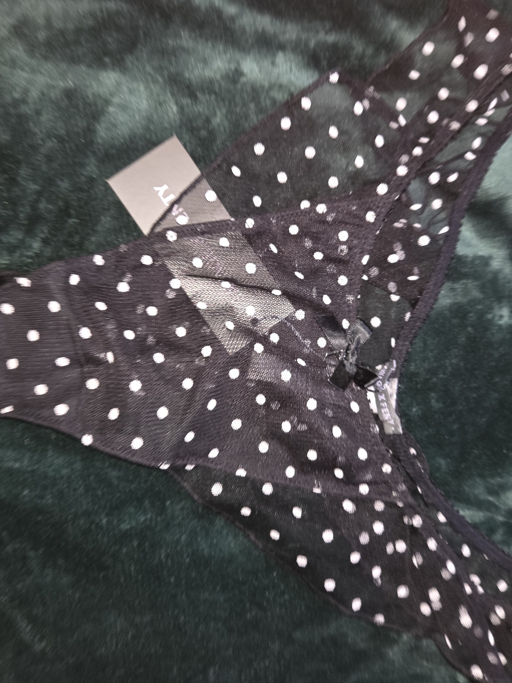 Black Polka Dot Thong Briefs - Lightweight Mesh  Bottoms